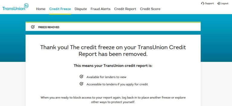 Step-by-step guide to Unfreeze your Credit at TransUnion — Snowcap.Me